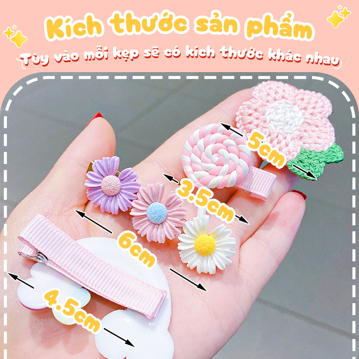 Kẹp tóc cho bé gái, Set 14 kẹp tóc mái cho bé nhiều màu sắc họa tiết dễ thương – SP154