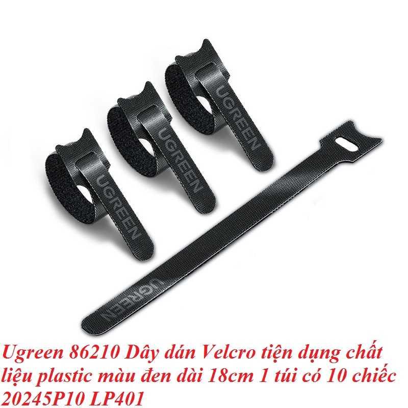 Ugreen UG86210LP401TK 10 sợi 18cm màu đen Dây dán Velcro tiện dụng chất liệu plastic 1 túi có 10 chiếc 20245P10 - HÀNG CHÍNH HÃNG