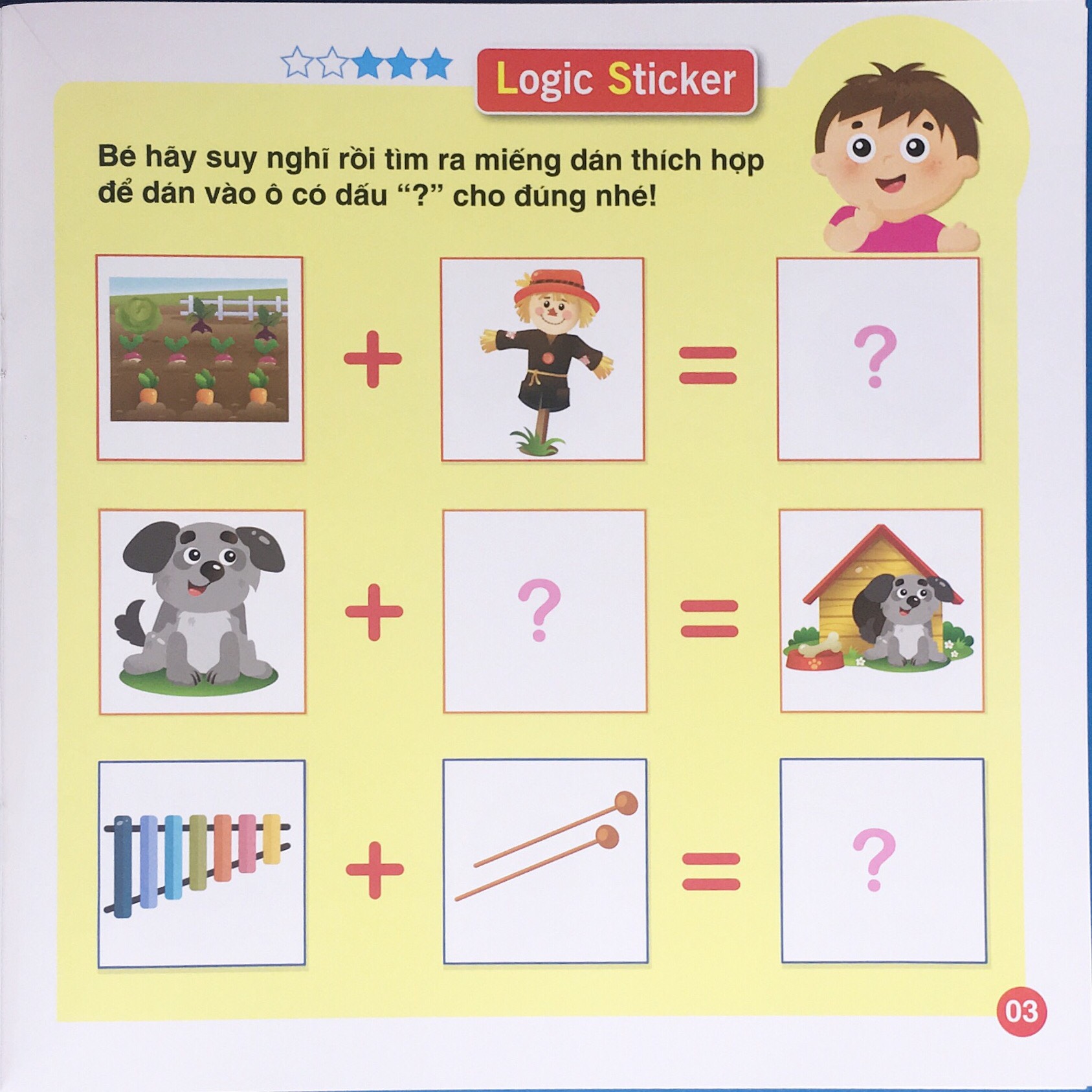 Logic Sticker for kids - dán hình phát triển tư duy cho bé - quyển 4