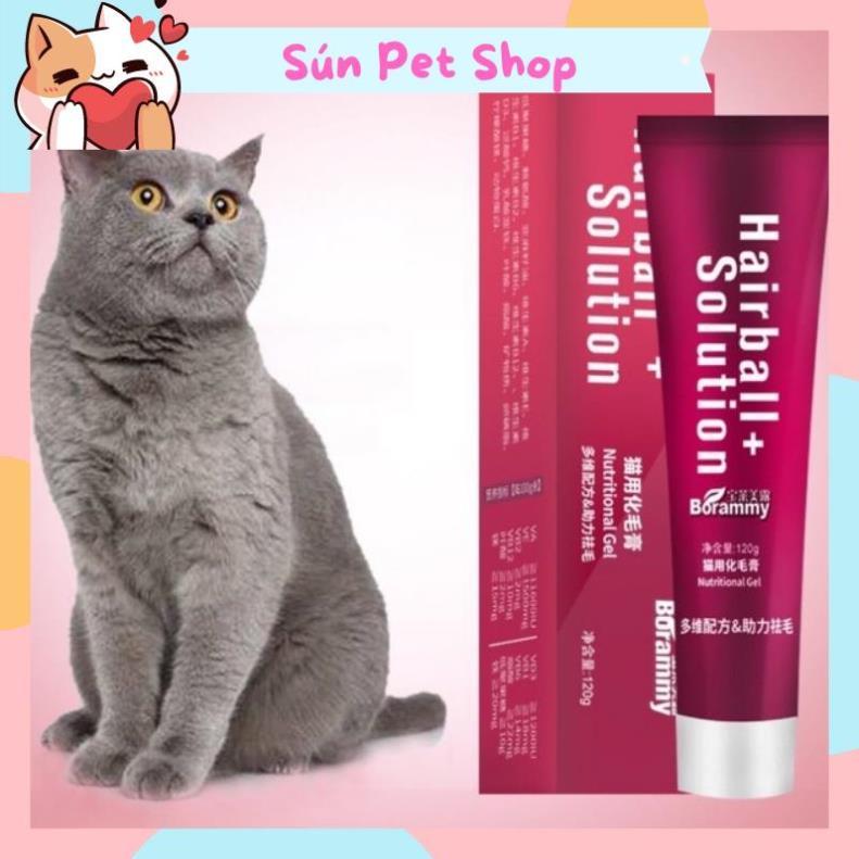 Gel dinh dưỡng cho mèo Hairball Solution giúp tiêu búi lông, dưỡng lông mềm mượt 120g