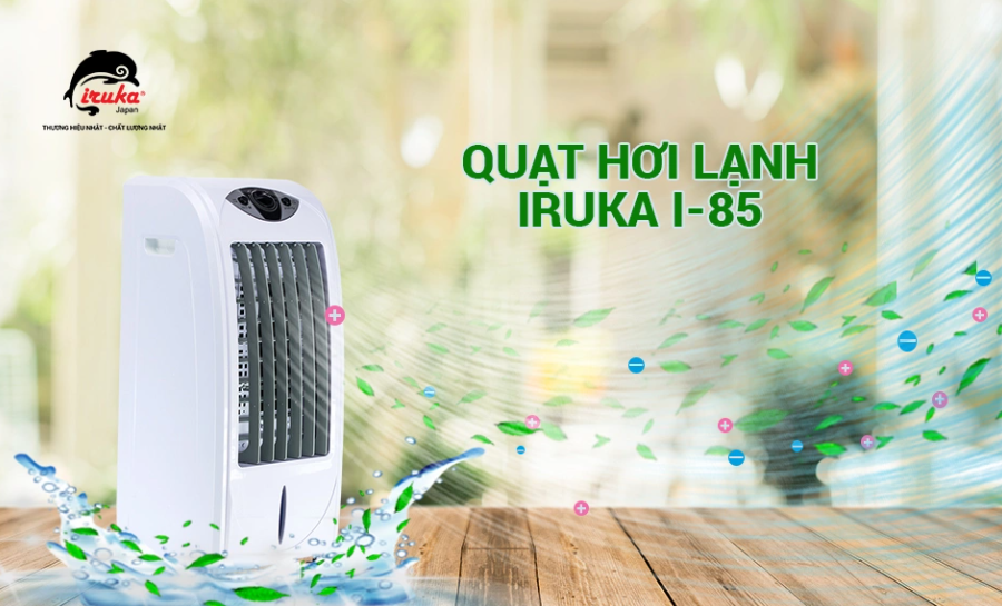 Quạt Điều Hòa, Làm Mát Không Khí IRUKA I-85 3 Chế Độ Gió, 4 Chế Độ Đảo Chiều Công Suất 95W - Hàng Chính Hãng