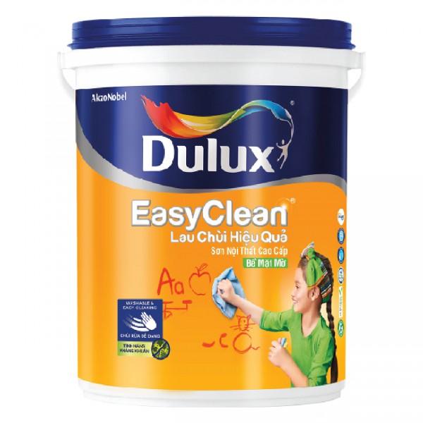 Sơn Nội Thất Dulux Easyclean Lau Chùi Hiệu Quả A991 Mờ Giúp Bề Mặt Đẹp Láng Mịn Dễ Lau Chùi Vượt Trội (MÀU TRẮNG)