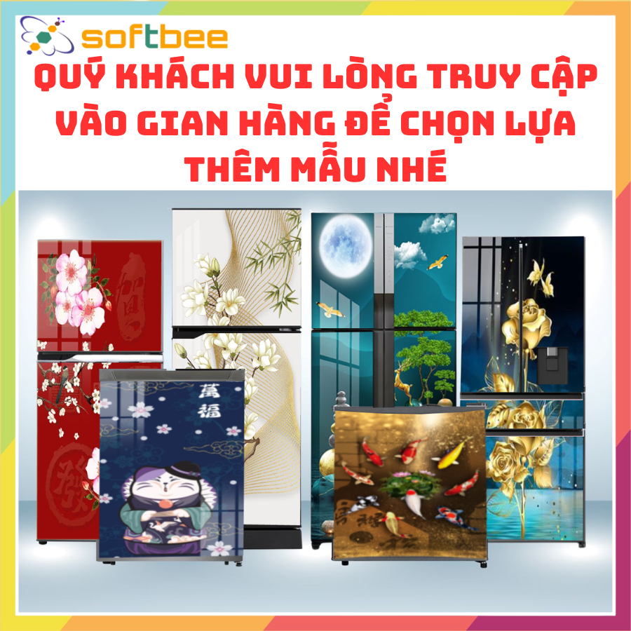 Decal dán tủ lạnh dán máy giặt in hình cây ngân hạnh, bao gồm 4 kích thước chọn lựa, mẫu in sắc nét keo bám dính tốt