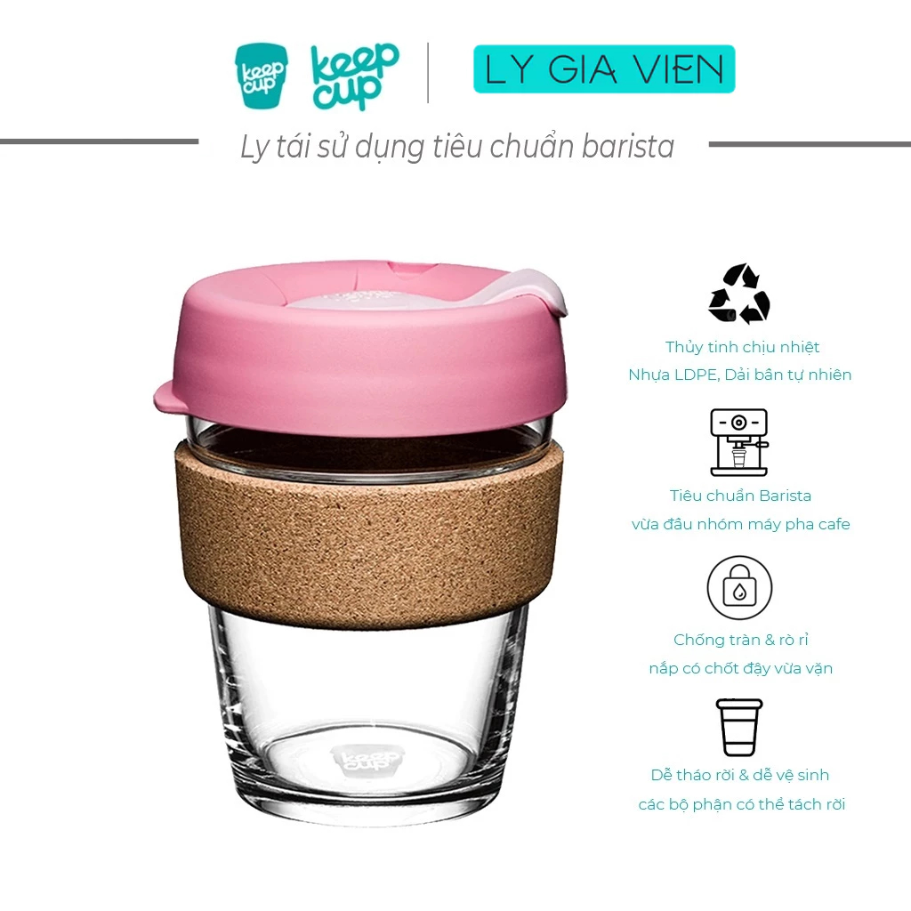 Ly Thủy Tinh Tái Sử Dụng KeepCup Cork