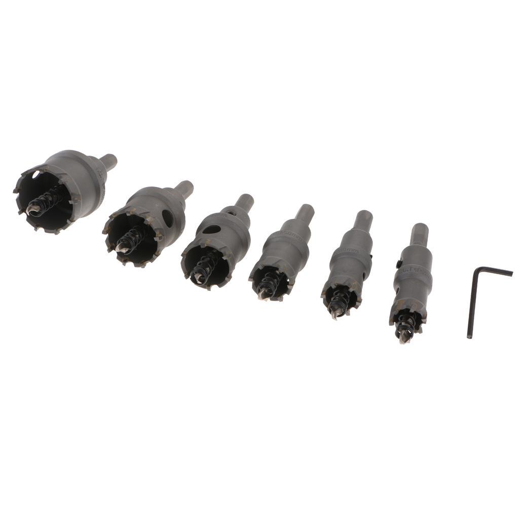 6pcs 20-40mm High Strength Carbon Steel Cemented Carbide Hole Alloy Drill Special Opening Design Helps to Reduce Chip Cutting Resistance