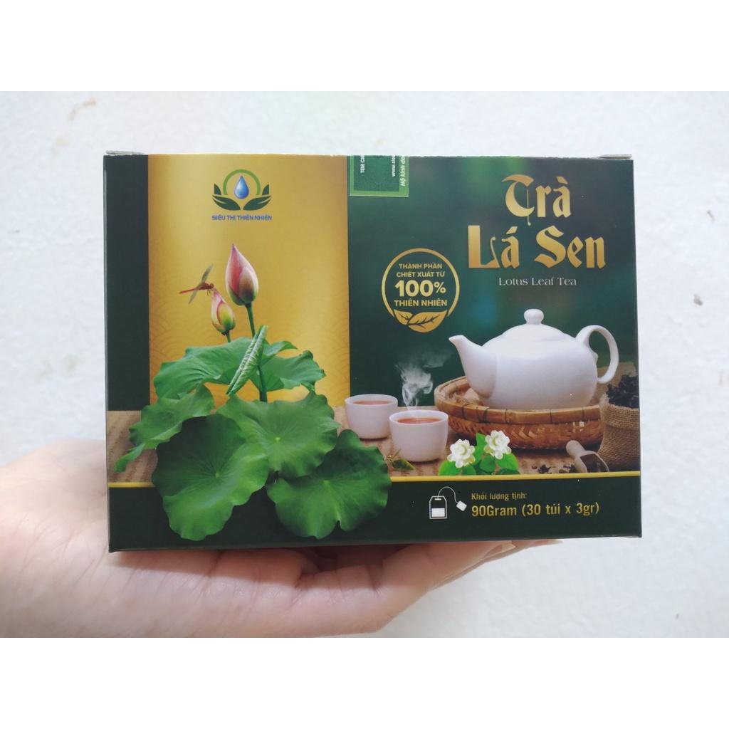 Đặc Sản Đồng Tháp - Trà Lá Sen hộp 30 Túi Lọc x 3Gram giúp giảm chảy máu cam, hạ huyết áp, tan máu tụ của Siêu Thị Thiên Nhiên - 1 hộp 30 túi lọc - OCOP 4 SAO