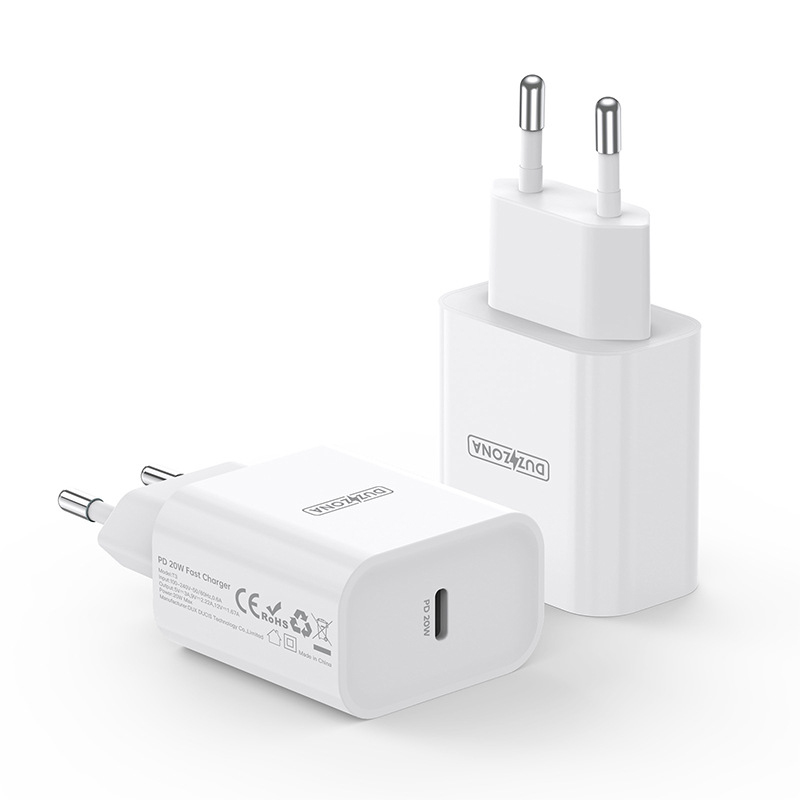 Củ sạc nhanh PD 20W chính hãng Dux Ducis Duzzona cổng USB-C, chống cháy nổ - Hàng chính hãng