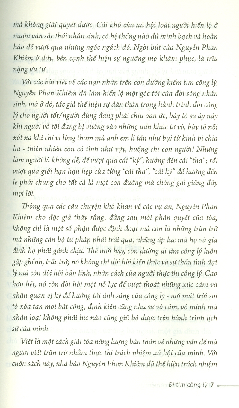 (Tái bản 2023) ĐI TÌM CÔNG LÝ - Nguyễn Phan Khiêm – Liên Việt – NXB Văn Học