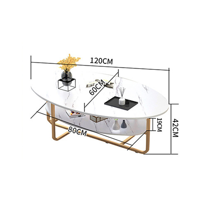 bàn trà 2 tầng cao cấp BAT016