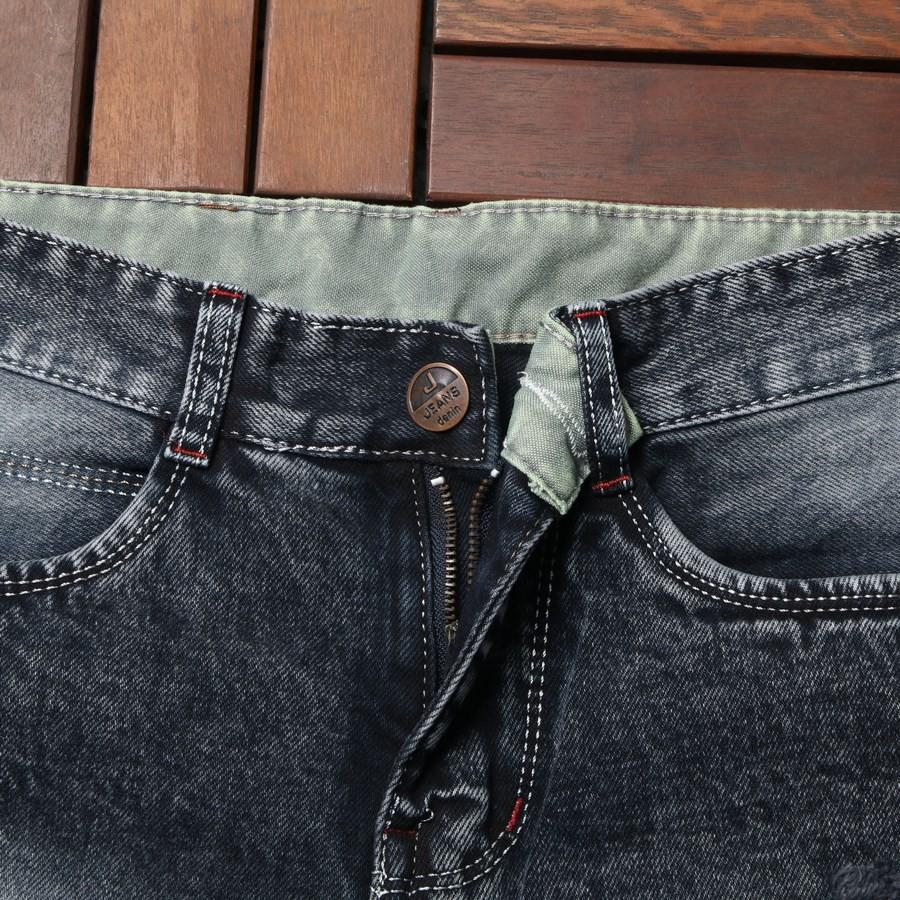 Quần short jean nam đen bạc rách lỗ GN415 Gấu Nâu