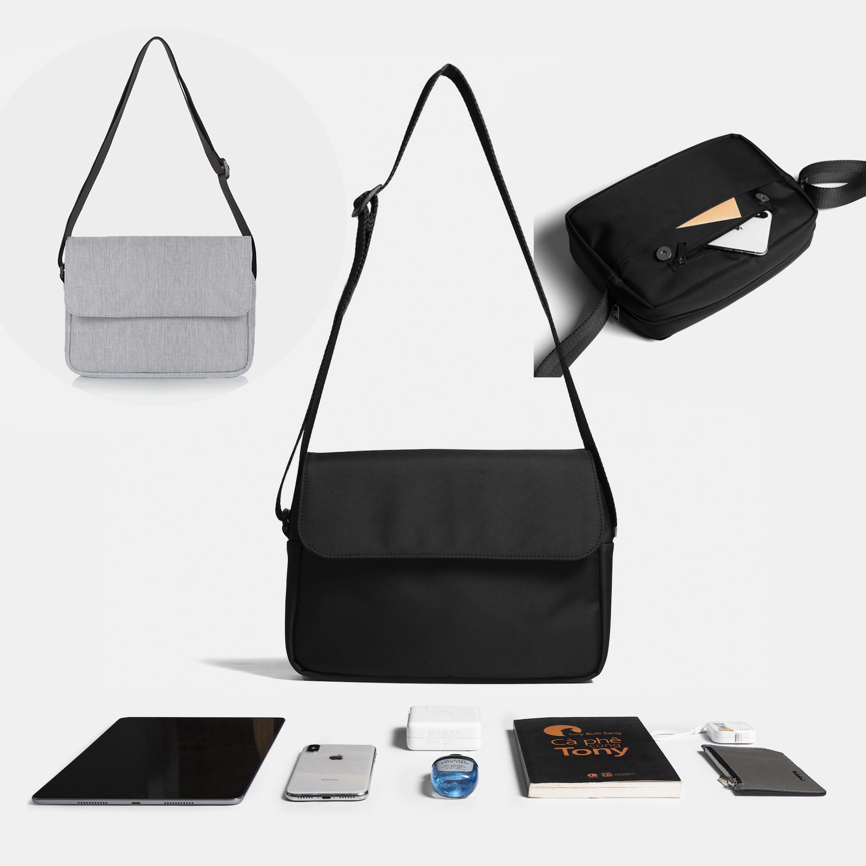 TÚI ĐEO CHÉO Mini Tiện Lợi RUSH BAG Nhỏ Gọn Vải Canvas Cao Cấp Chống Thấm Nước Unisex Nam Nữ Chuẩn Leonardo DOLANTO