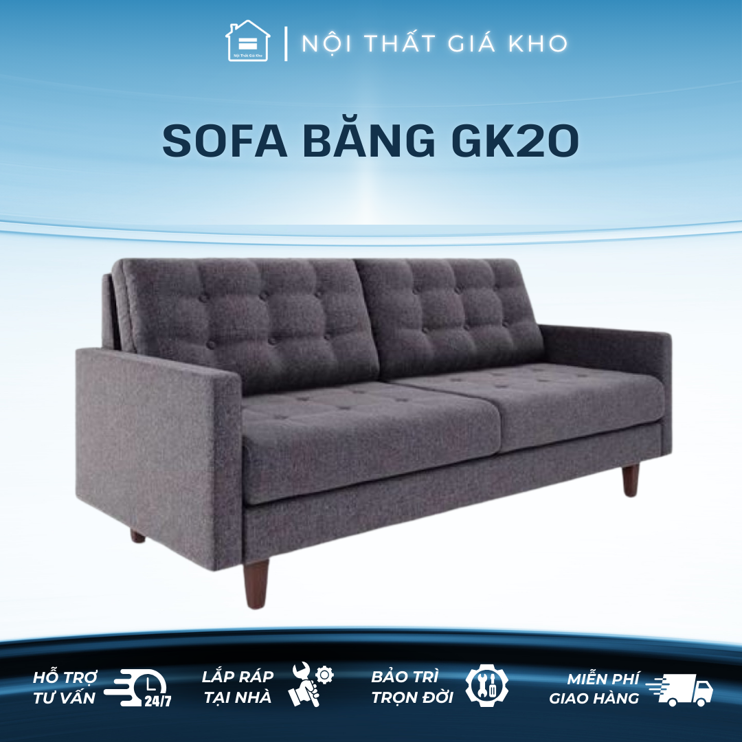 Ghế sofa băng phòng khách 2 chỗ ngồi bọc vải, bọc da, bọc nhung