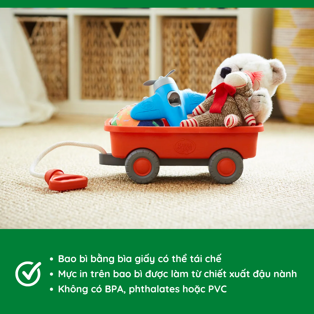 Đồ Chơi Xe Kéo Hàng Green Toys Cho Bé Từ 18 Tháng