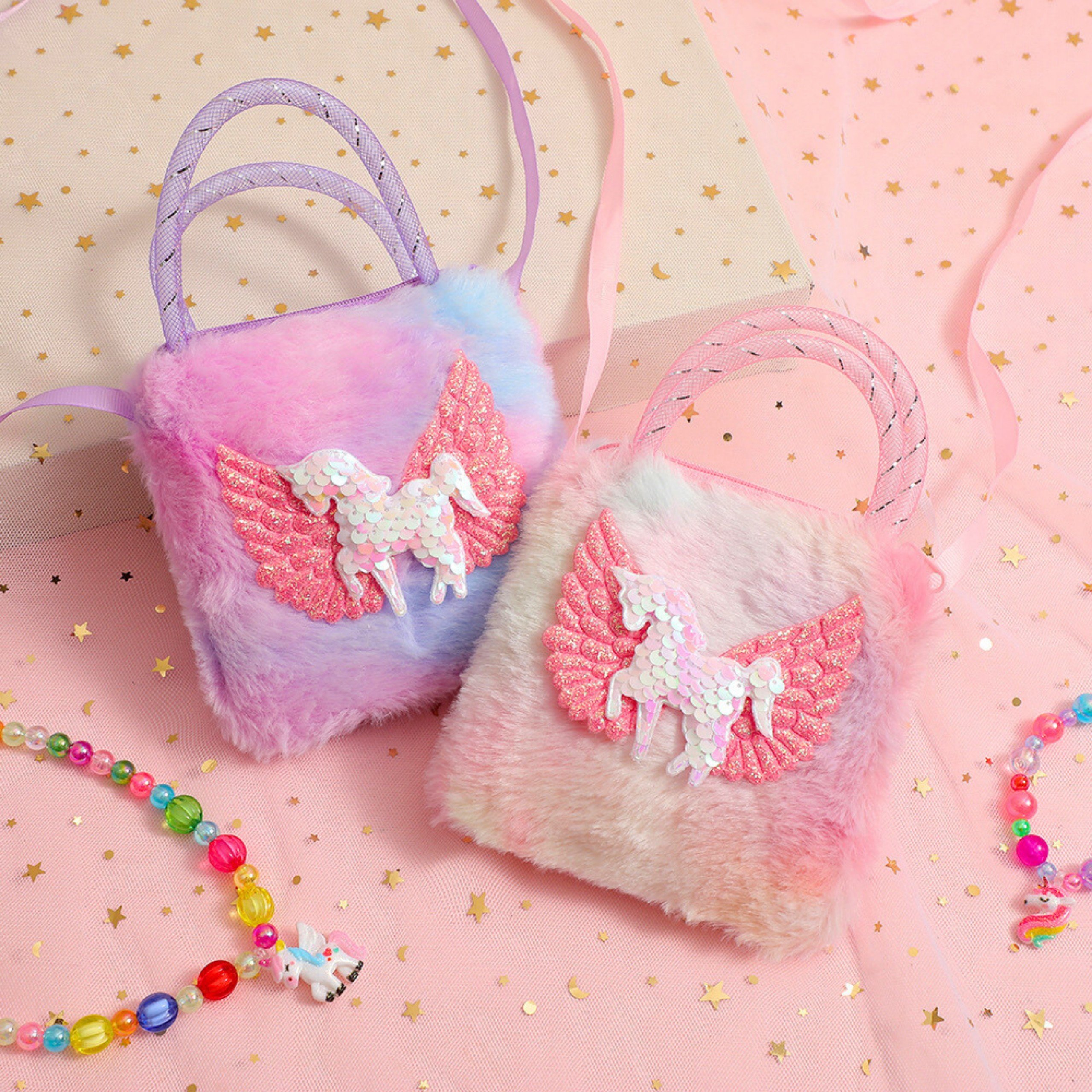 Túi đeo chéo cho bé phong cách Hàn Quốc Baby-S, Túi xách cho bé gái hình chú kỳ lân phối màu xinh yêu - STX042