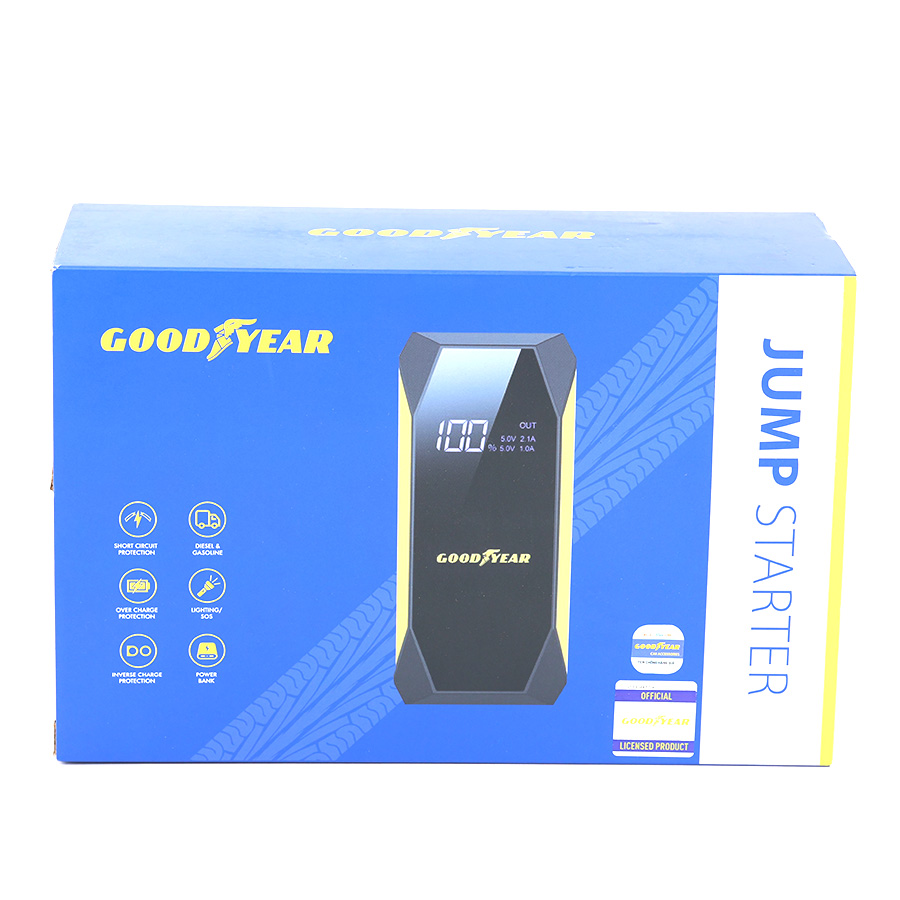 Bộ Kích Bình Cho Xe Hơi 500A GOODYEAR GY-5295 Đa Chức Năng Sạc Dự Phòng 10000mAh Đèn LED Khẩn Cấp - Hàng Nhập Khẩu