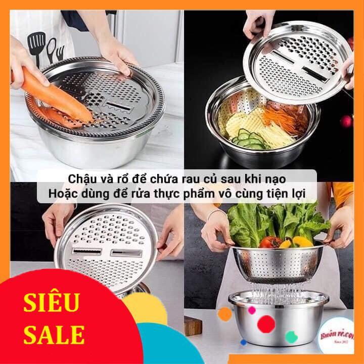 SÉT RỔ NẠO INOX 3in1 SIÊU TIỆN LỢI HOT HIT CẬP BẾN