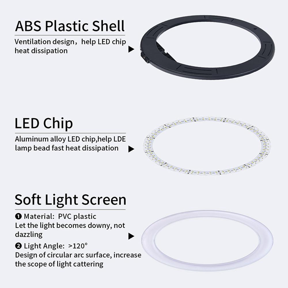 Đèn chiếu sáng với Kẹp điện thoại LED RGB Tự sướng trang điểm