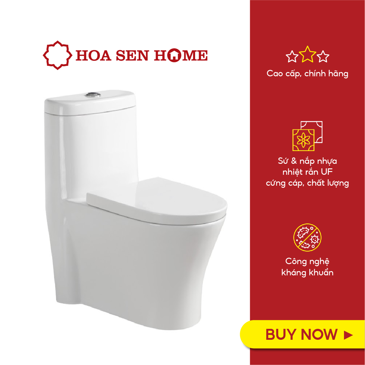 Bồn cầu một khối TUSLO COC 6274 xả xoáy lỗ đôi tạo dòng nước ổn định, xả sạch chất thải vượt trội - Hoa Sen Home - Hàng chính hãng