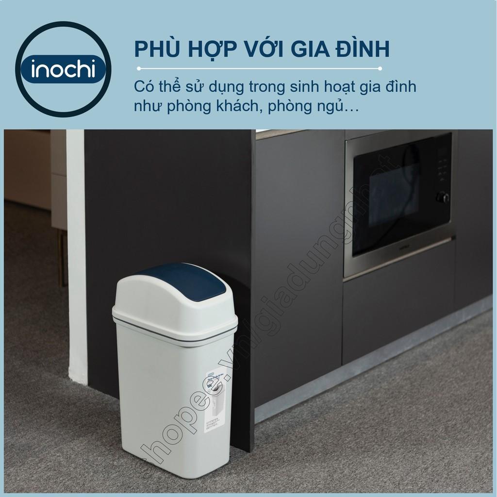 Thùng Rác Nhựa Nắp Lật Inochi 15 Lít Rất Đẹp Làm Sọt Rác Văn Phòng, Khách Sạn, Đựng Rác Gia Đình, Để Bàn Trong Nhà