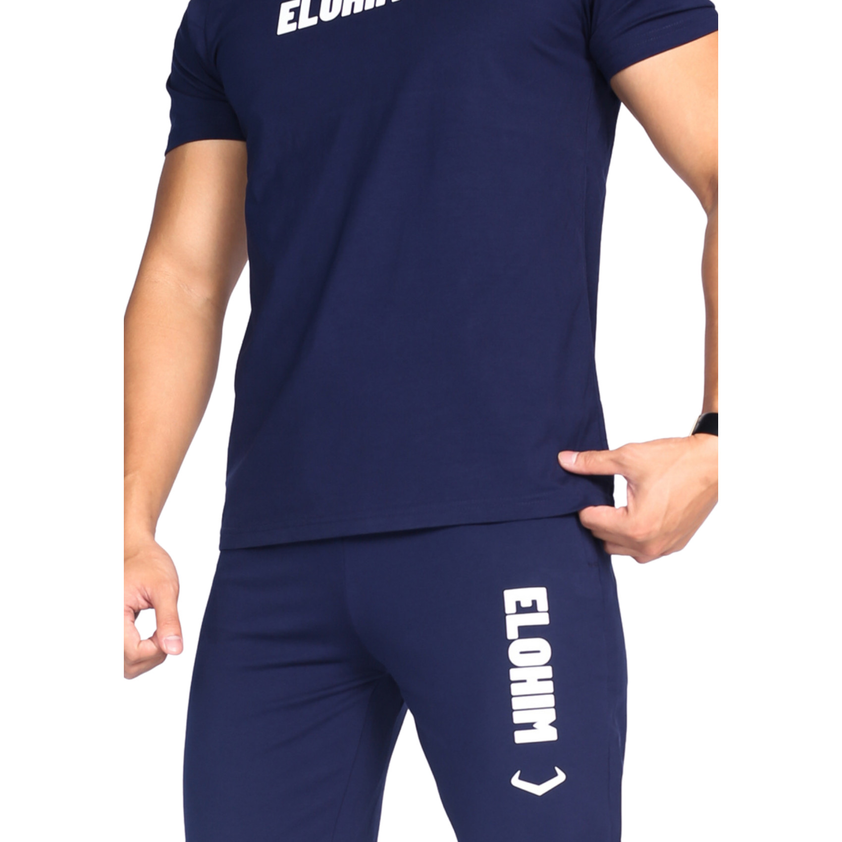 QUẦN JOGGER THỂ THAO CHỮ ELOHM - XANH ĐEN