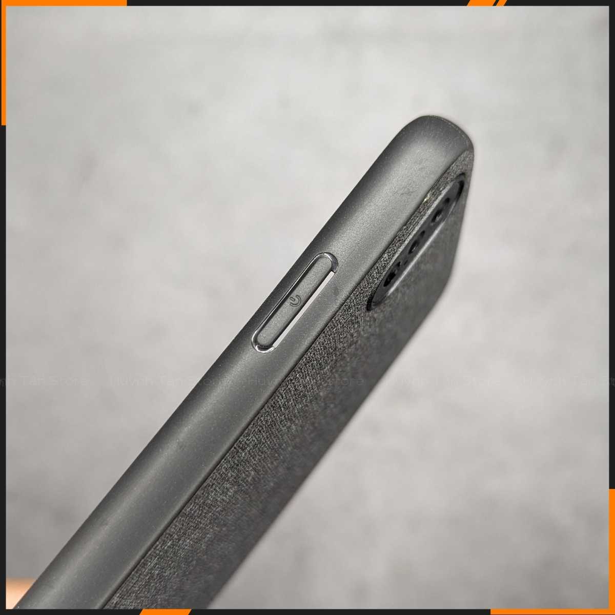 Ốp lưng xs max chống vân tay nhựa cứng viền đen vải jean 1 màu phụ kiện điện thoại huỳnh tân store