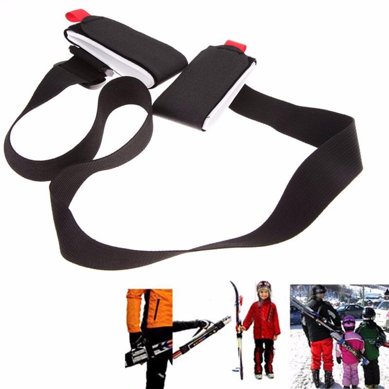 Black Ski Carrier Shoulder Lash Handle Binding Snowboard Straps Skiing Equipment