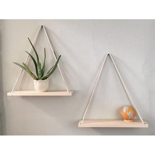 Kệ Gỗ Trang Trí Treo Dây Gỗ Thông Tự Nhiên Các Loại