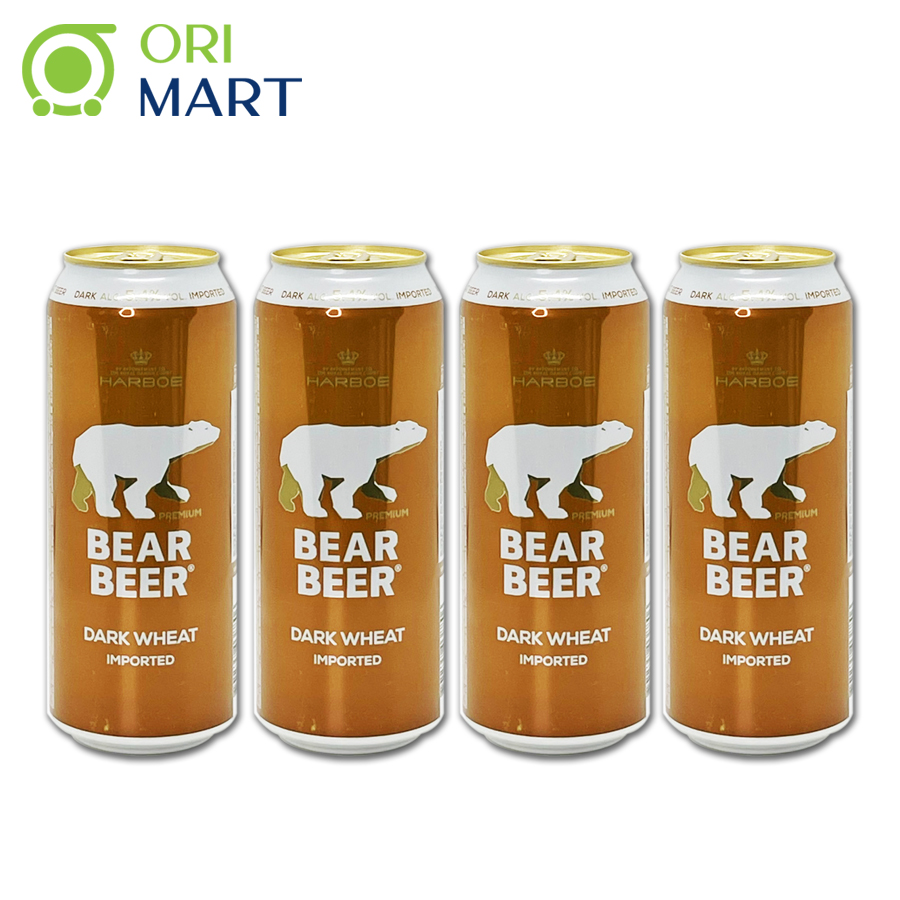 Combo 4 Lon Bia Bear Beer Dark Wheat Imported 5.4%