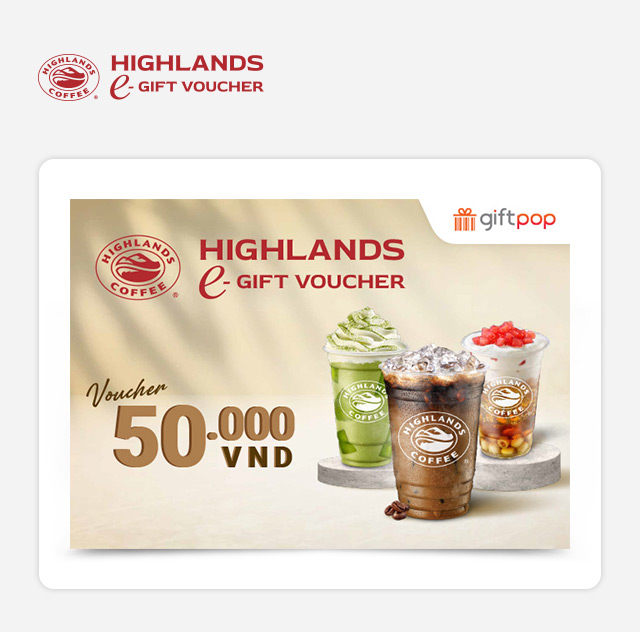 Giftpop - E-voucher Highlands Coffee 50K