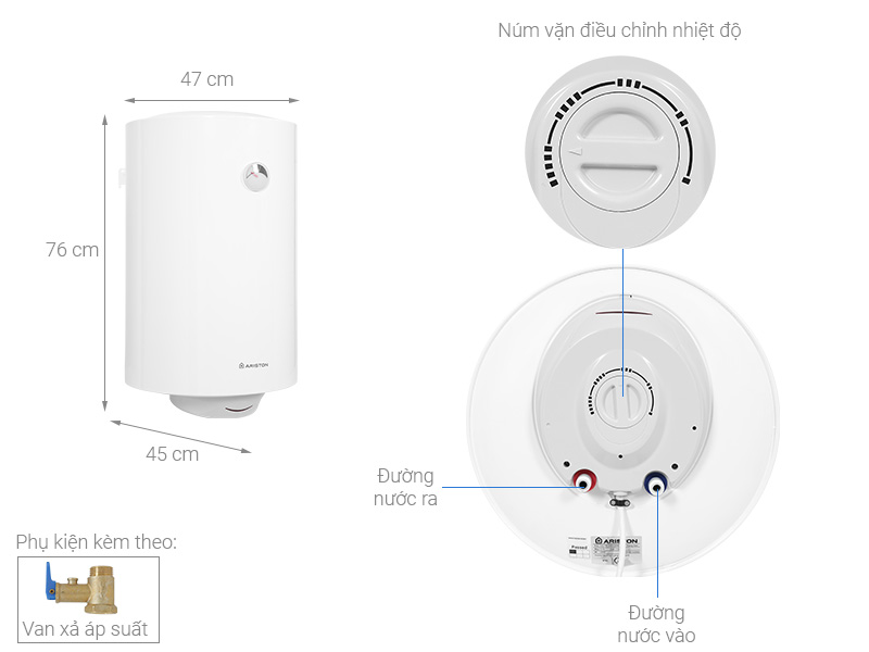 Máy Nước Nóng Gián Tiếp Ariston PRO R 80 V 2.5 FE (2500W) - Hàng Chính Hãng