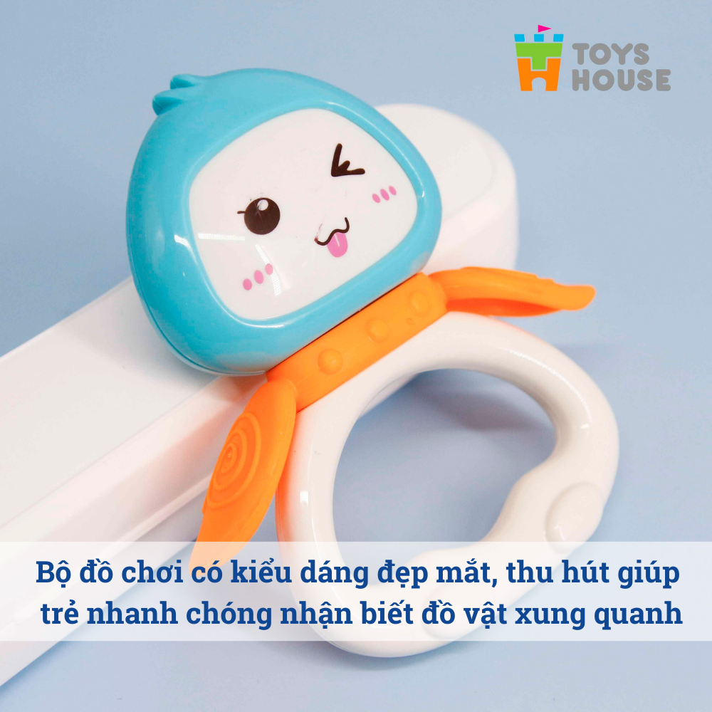 Túi đồ chơi xúc xắc lục lạc cho bé set 5 món Toys House 776-1  giúp bé sơ sinh kích thích phát triển giác quan
