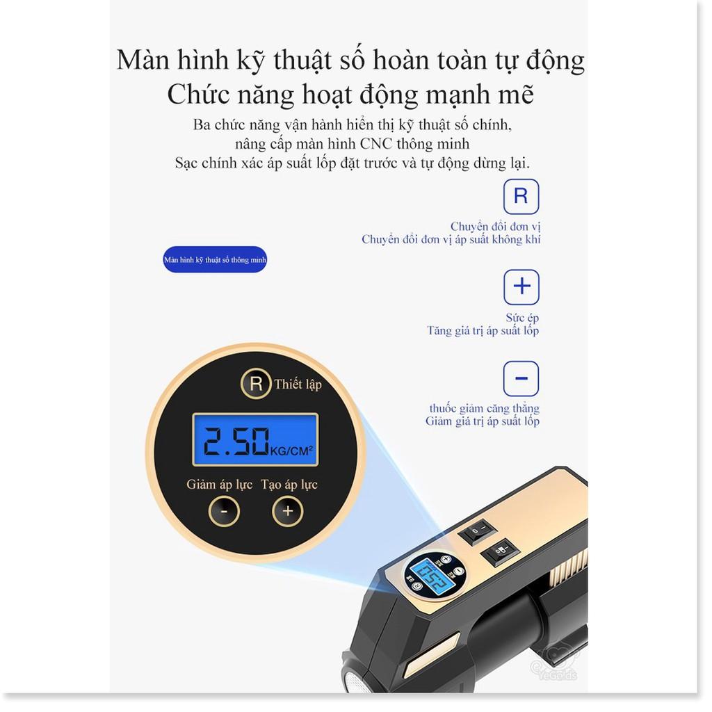 Máy bơm lốp nhanh 30s LCD xilanh kim loại - Gia Dụng SG