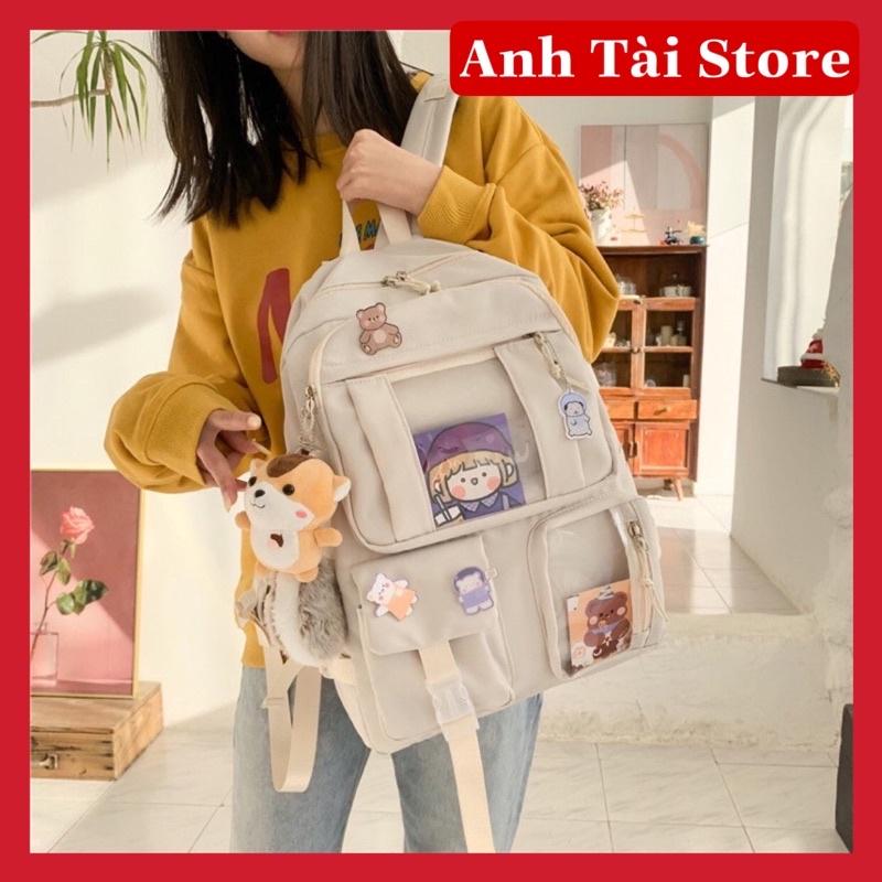 Balo thời trang cặp sách đi học nam nữ nhiều ngăn đựng chất vải canvas chống thấm nước phong cách Nhật Hàn GB 119