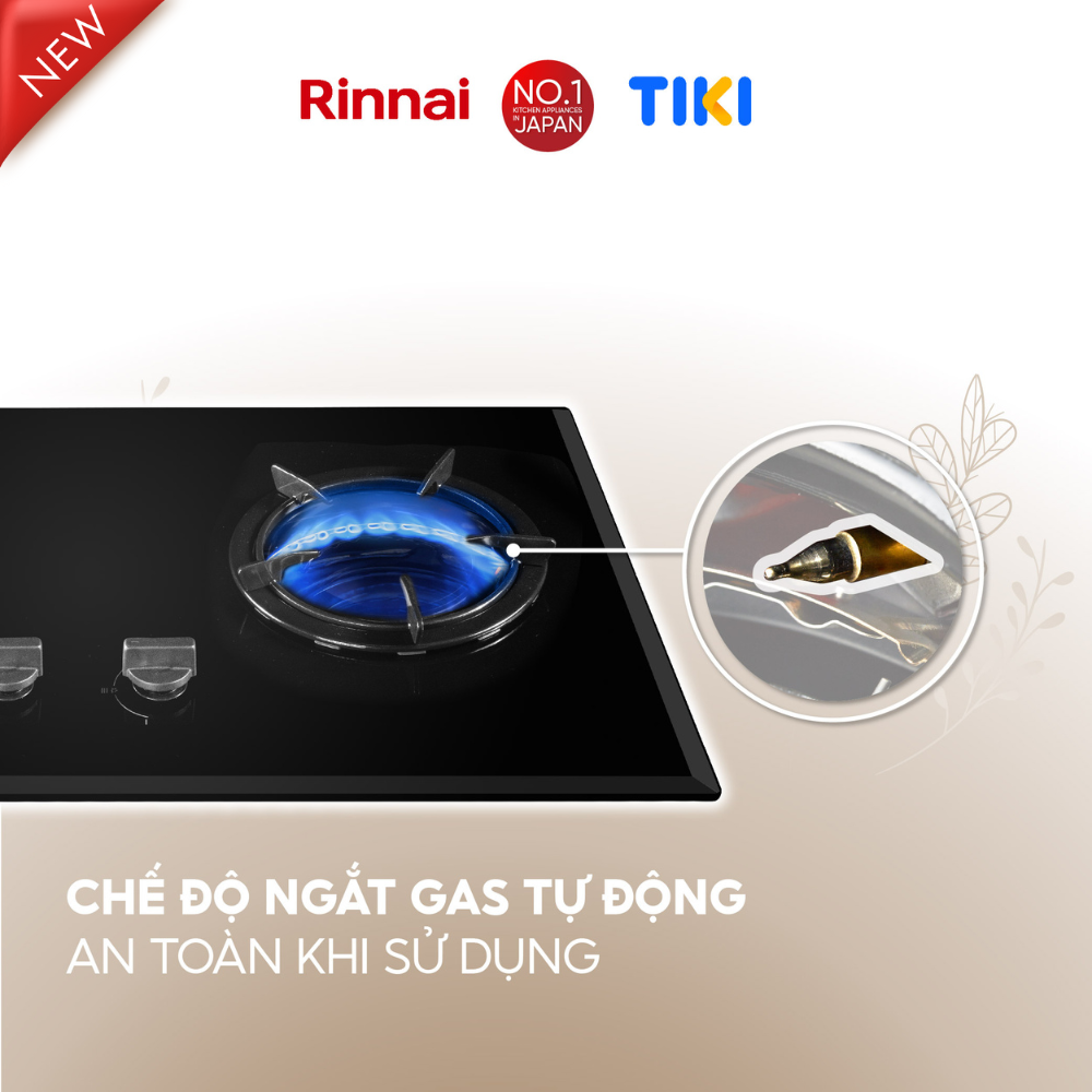 [SP MỚI 2024] Bếp gas âm đầu đốt trong Rinnai RVB-2iFC(B) kích thước lắp đặt linh hoạt, kiềng gang - Hàng chính hãng