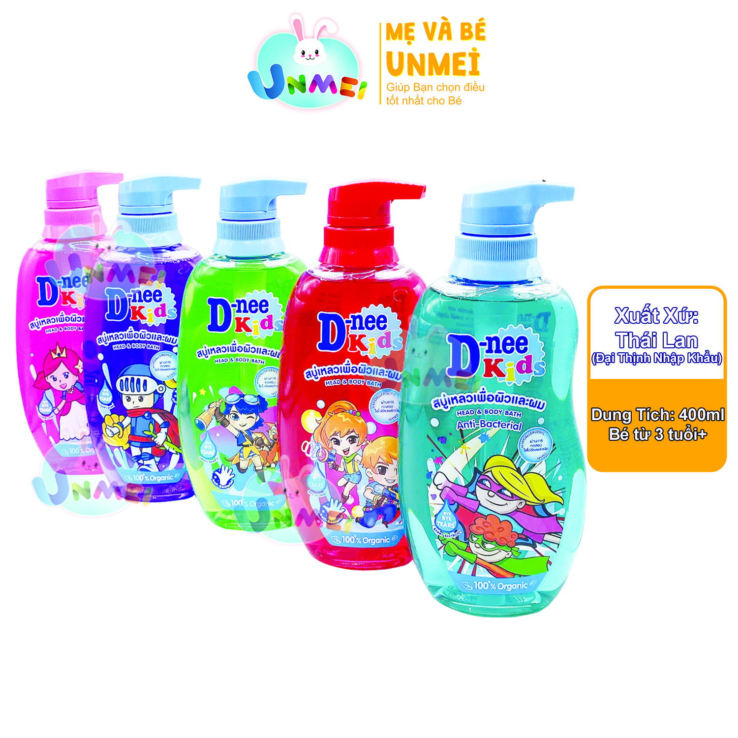 Tắm Gội Toàn Thân Trẻ Em D-nee Kids Organic Thái Lan Chai 400ml Cho Bé Từ 3 Tuổi Trở Lên - Hàng Dnee Chính Hãng Đại Thịnh