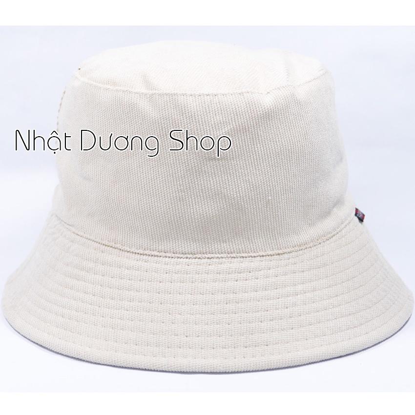 Mũ bucket trơn - Nón tai bèo vành tròn trơn chất nhung tăm cao cấp phù hợp cả nam và nữ