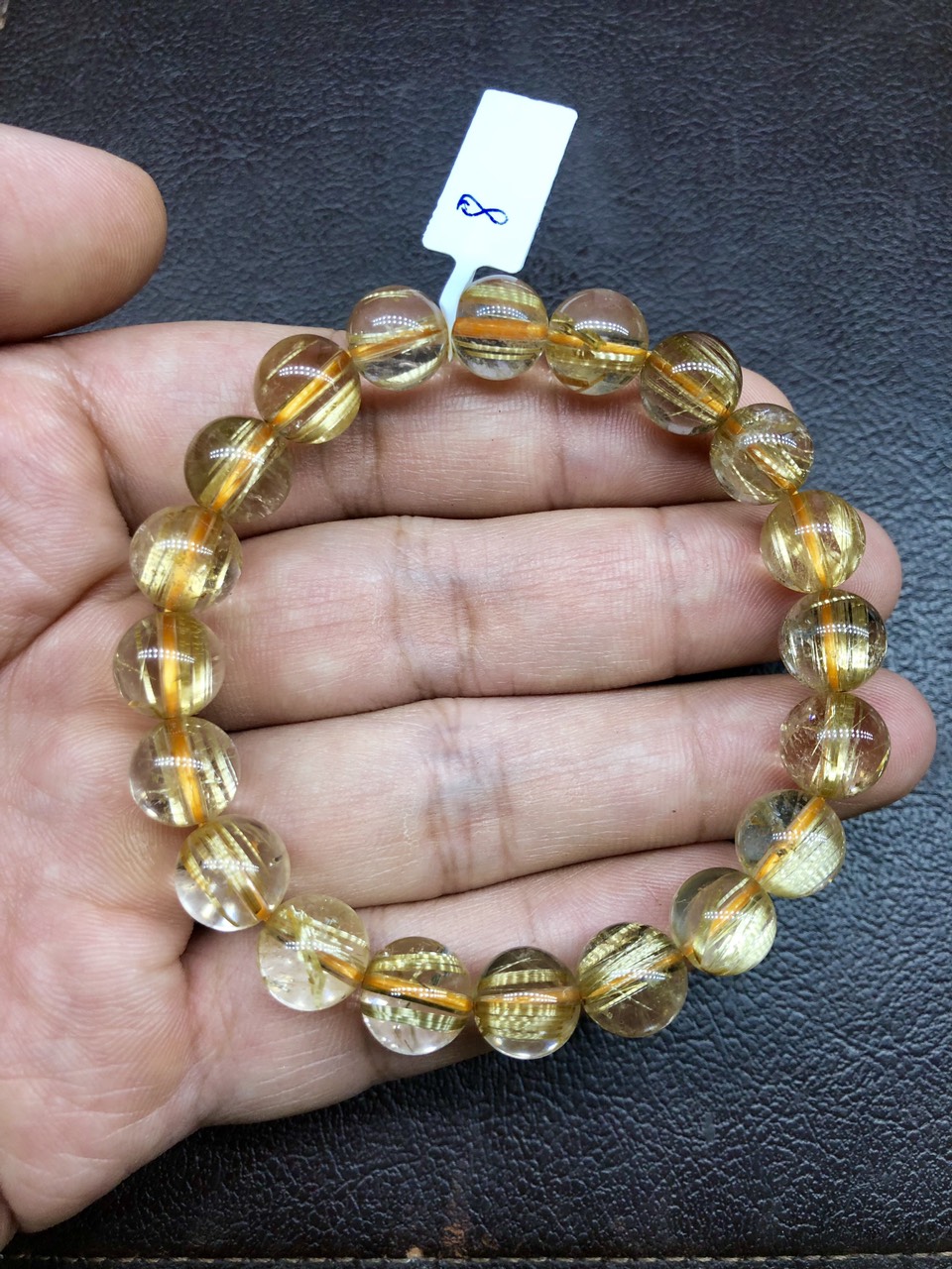 Vòng Tay Đá Thạch Anh Tóc Vàng - BATVV008-9.5mm