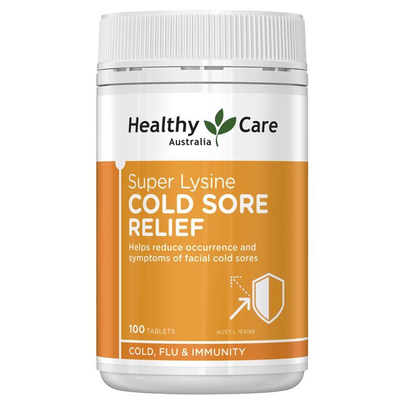 Healthy Care Super Lysine Cold Sore Relief 1000mg 100 Tablets