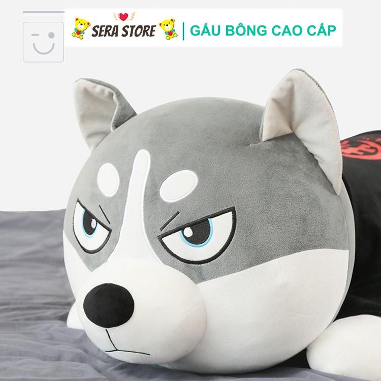 Gấu Bông Chó Husky Siêu To Khổng Lồ, Gấu Bông To Cute Siêu Mềm Mịn Vải Nhung Cao Cấp Co Dãn 4 Chiều Kích Thước 1m2 - 1m5