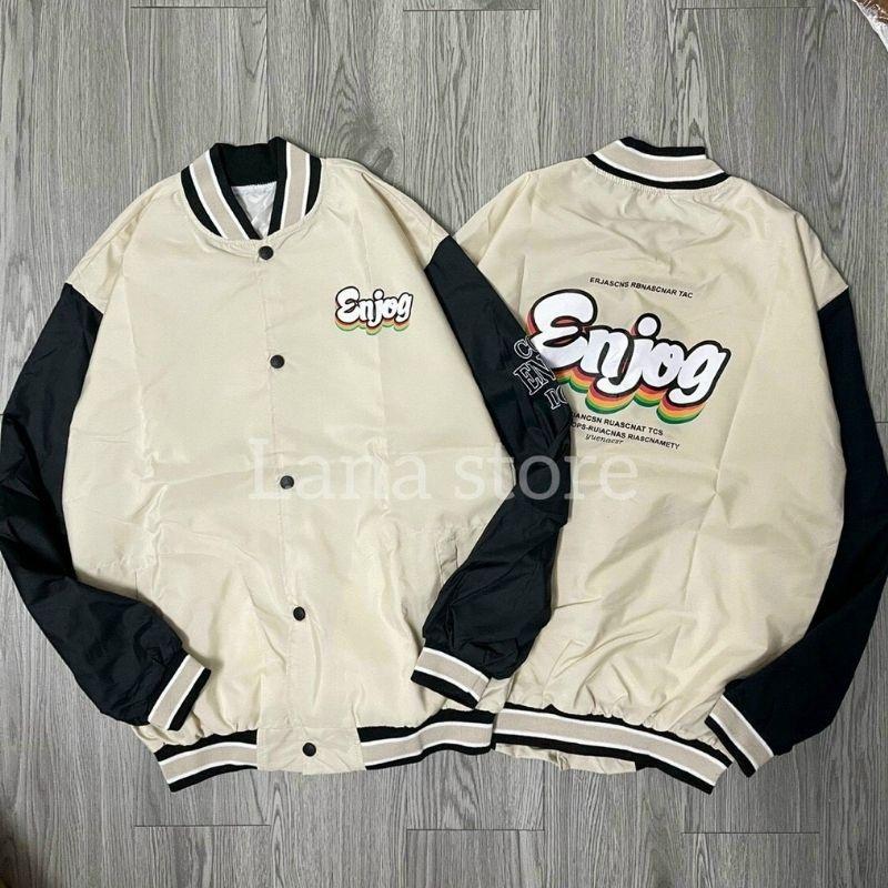 Áo khoác bomber nam nữ unisex gió jacket dù 2 lớp cúc bấm form rộng local brand ulzzang phong cách hàn quốc đep số ENJOY