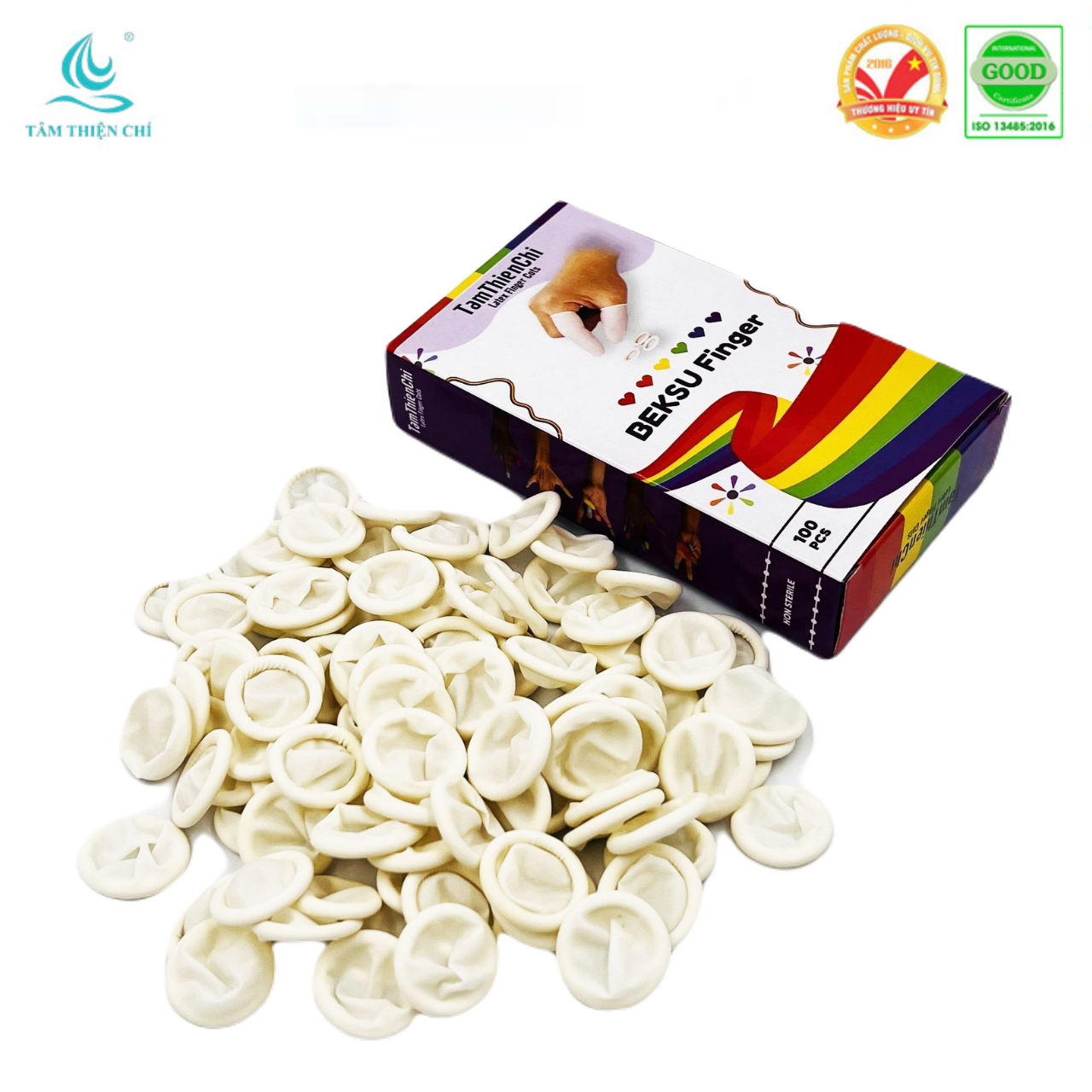 Bao ngón tay cao su Beksu Finger Cots Hộp 100 cái