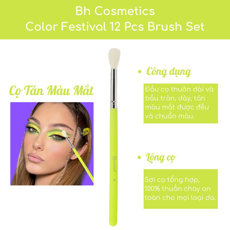 Cọ tán màu mắt bầu tròn BH Cosmetics Color Festival 08