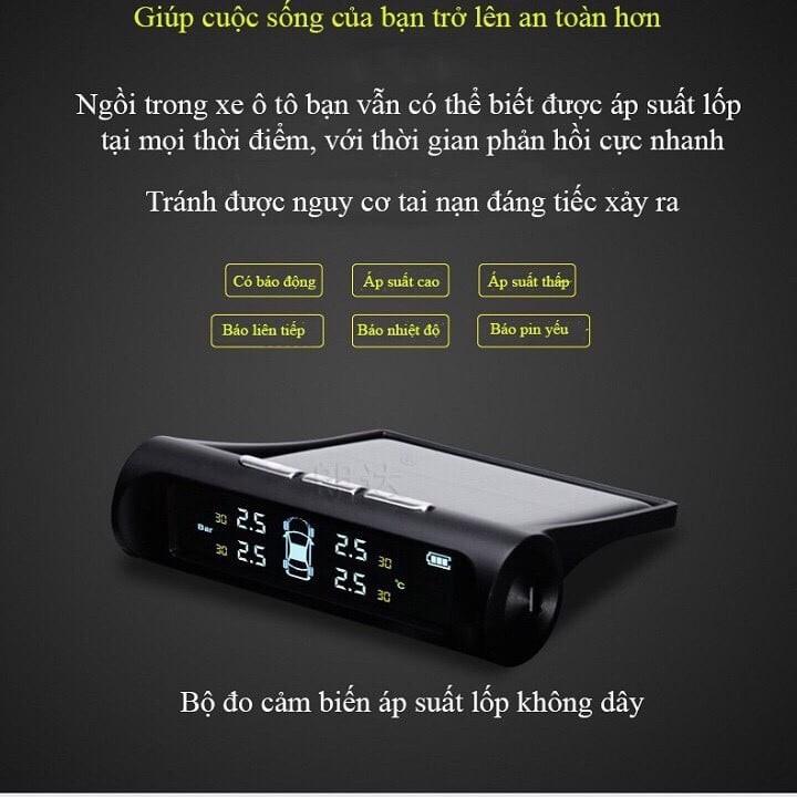 Cảm biến áp suất lốp ô tô xe hơi CAR365 TPMS Cao Cấp Van Ngoài Bản Quốc Tế Màn Hình Màu LCD