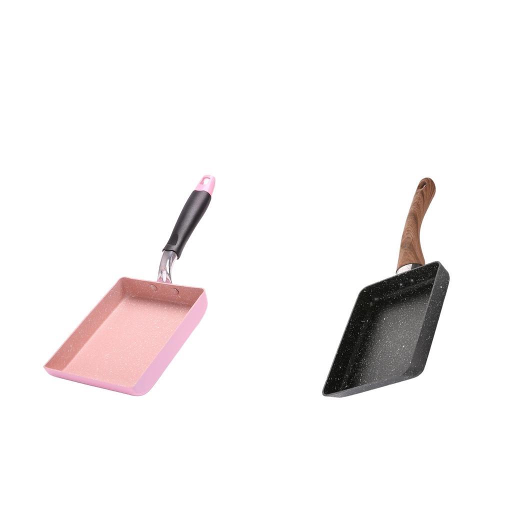 2X Japanese Non-Stick Fry Pan Skillet Tamagoyaki Sandwich Cookware 5"x7" Black