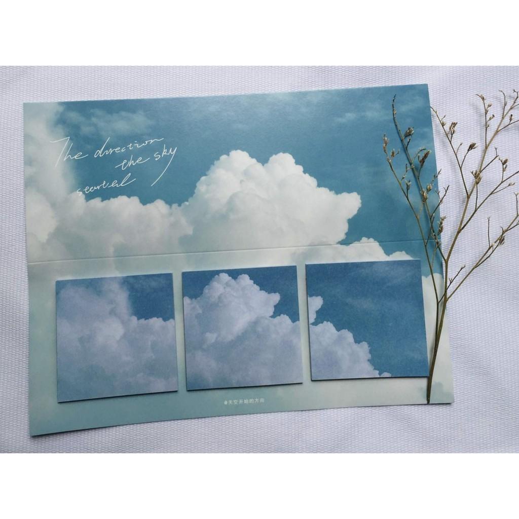 Set 60 Tờ Giấy Sticky Note in Hình Bầu Trời Mây Cảnh