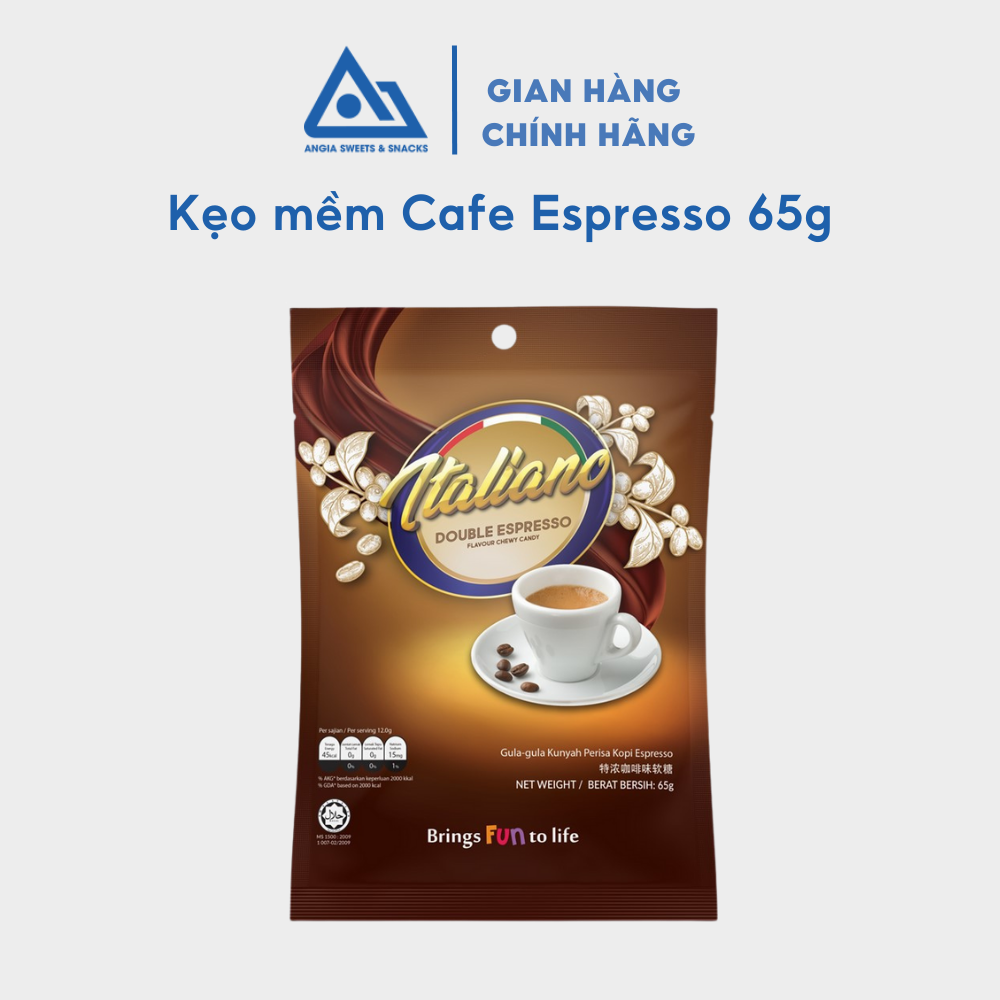 Kẹo mềm cà phê Espresso/Latte Italiano 65g ăn vặt An Gia Sweets & Snacks