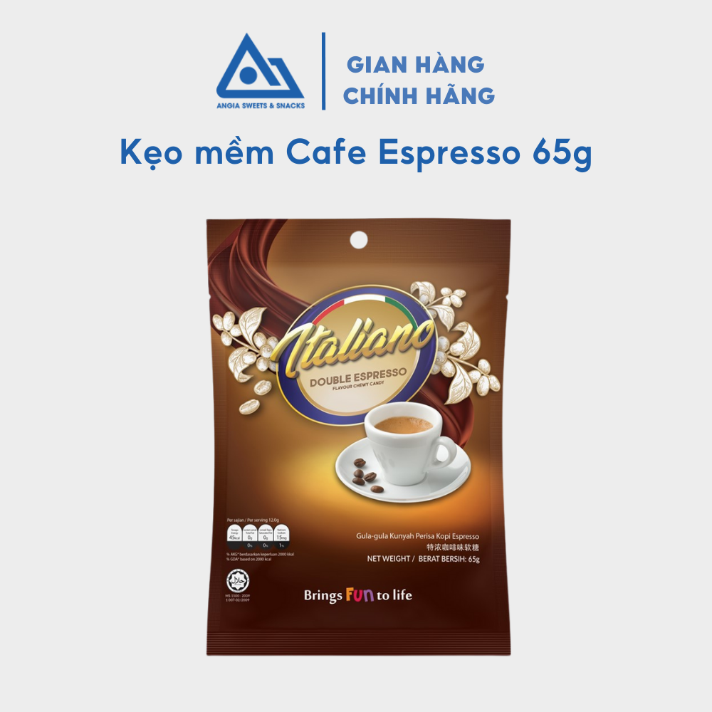 Kẹo mềm cà phê Espresso/Latte Italiano 65g ăn vặt An Gia Sweets &amp; Snacks