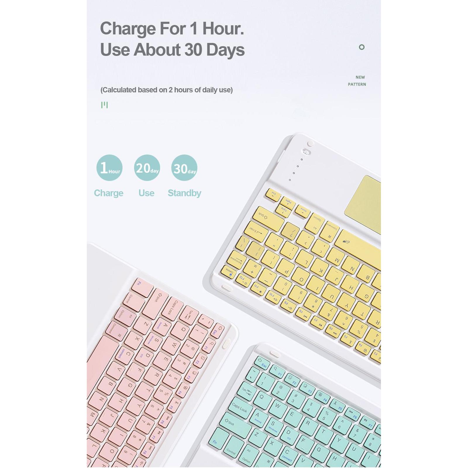 Slim Wireless Bluetooth Keyboard with Touchpad for iPad, Cable-Free, Easy to Operation