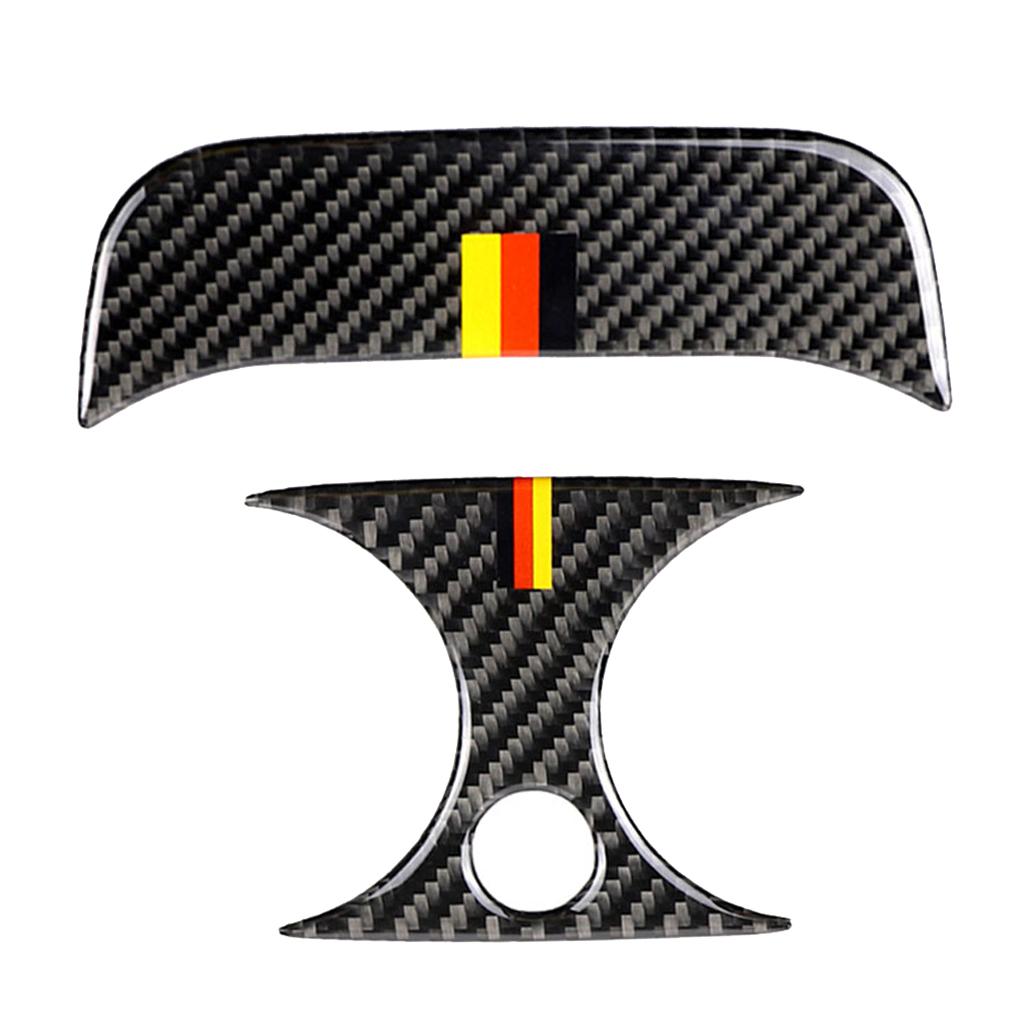 2PCS Rear Carbon Fiber Car Outlet Cover Sticker for