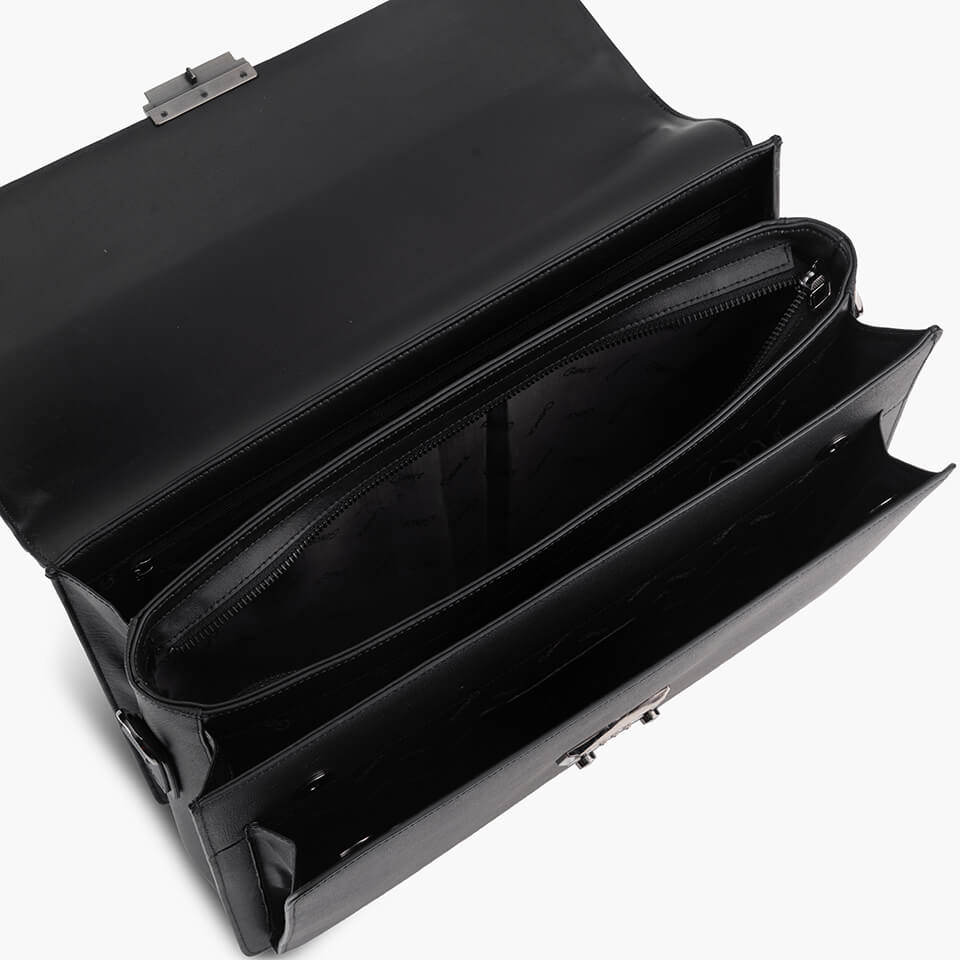 Cặp Da Nam Túi Xách Công Sở GENCE CTS17 Da Bò Khóa Số Cao Cấp Màu Đen Dáng Hộp